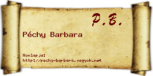Péchy Barbara névjegykártya