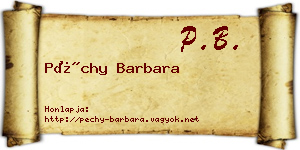 Péchy Barbara névjegykártya
